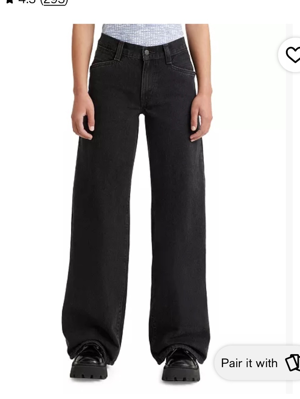 Levi's Baggy Wide Leg 91 NWT Black Wide-Leg High-Rise Jeans 29x31